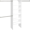 ClosetMaid SuiteSymphony Wood Closet Organizer System, 25-Inch Starter Kit with Tower and 3 Hang Rods and Shelving, Adjustable Shelves, Customizable Insert, Reach-in or Walk-in Closets, Pure White by Unknown