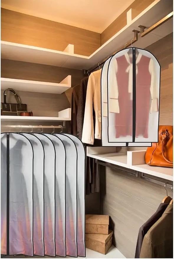 Garment Bags for Hanging Clothes 12 PCS Transparent Dress Bag for Traveling Garment Bag for Dresses Long Clothes Storage Bags with Full Zipper for Long Dress Costumes Gowns Coats 24''x54'' - Image 6