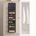 Simple Houseware 6 Clear Window Pocket Over Door Hanging Organizer, Brown - Image 4