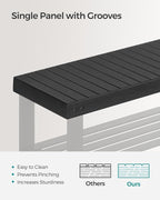 SONGMICS Shoe Rack Bench, 3-Tier Bamboo Entryway Bench, 35.4 Inches Width | Shoe Storage Organizer, Holds Up to 286.6 lb, Ink Black, BAMBOU Collection ULBS090B33 - Image 5
