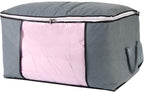 combocube Comforter Storage Bag, Zippered Bag with Large Clear Window and Carry Handles, Space Saver Organizers for Closet, Blanket, Pillow, Quilt, Bedding, Clothes (4Pcs Grey Large) - Image 2