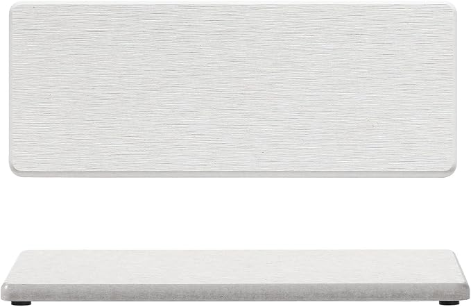 2PCS Beige Bathroom Sink Vanity Trays, Water Absorbing Diatomite Stone Drying Soap Dish Dispenser for Kitchen Counter, Sponge Holder Mat Rack Faucet Splash Guard Caddy Organizer, 9"x3.5" - Image 9