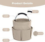 17L Cleaning Caddy with Handle, Cleaning Supplies Organizer, Foldable Storage Basket, Cleaning Supply Caddy, Portable Multi Cleaning Bucket Bag for Home, Garden (Khaki) - Image 5