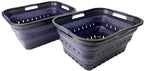 SAMMART 42 (11 Gallons) Collapsible Plastic Laundry Basket, Foldable Pop Up Storage Container/Organizer, Space Saving Hamper, Portable Bin for Dorm Room Bathroom (2, Black/Dark Purple) by SAMMART
