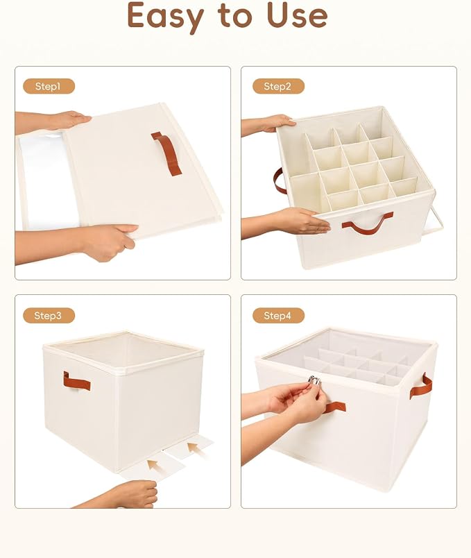 3 Pack Shoe Storage Organizer With Clear Lid-for Closet Wardrobe , Beige - Image 7