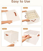 2 Pack Shoe Storage Organizer With Clear Lid-for Closet Wardrobe , Beige - Image 7