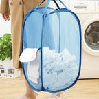 Mesh Pop Up Laundry Hamper, Collapsible Laundry Baskets, Foldable Dirty Clothes Hampers for Bathroom, College Dorm, Travel (Ash Blue) - Image 5