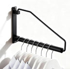 NEWRAIN Folding Clothes Hanger Rack, Wall Mounted Laundry Racks for Drying Clothes,Swing Clothing Hanging System Drying Closet Storage Organizer Black by NEWRAIN