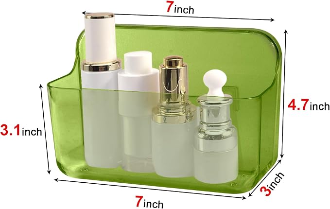 CGBE 2-Pack Cabinet Door Organizer, Self Adhesive Bathroom Shelves, Green - Image 2