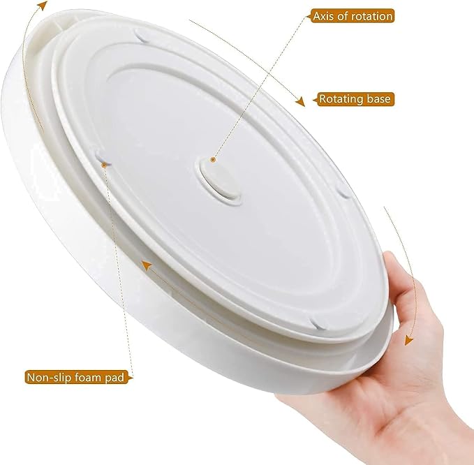 10 Inch Non-Skid Lazy Susan Organizers - Turntable Rack for Cabinet, Pantry Organization and Storage, Kitchen, Fridge, Bathroom Makeup Vanity Countertop, Under Sink Organizing, Spice Rack - Image 5