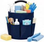 Cleaning Caddy with Handle, 17L Foldable Storage Basket, Heavy Duty 600D Oxford Cloth Organizer, Portable Supply Bag, Multi-Purpose Supplies Caddy for Home, Bathroom, Kitchen, Garden - Dark Blue by Unknown