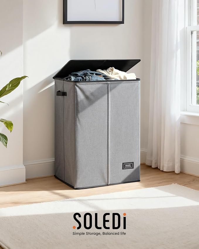 SOLEDI 130L Laundry Hamper with Lid, Large Collapsible Laundry Basket - Image 9