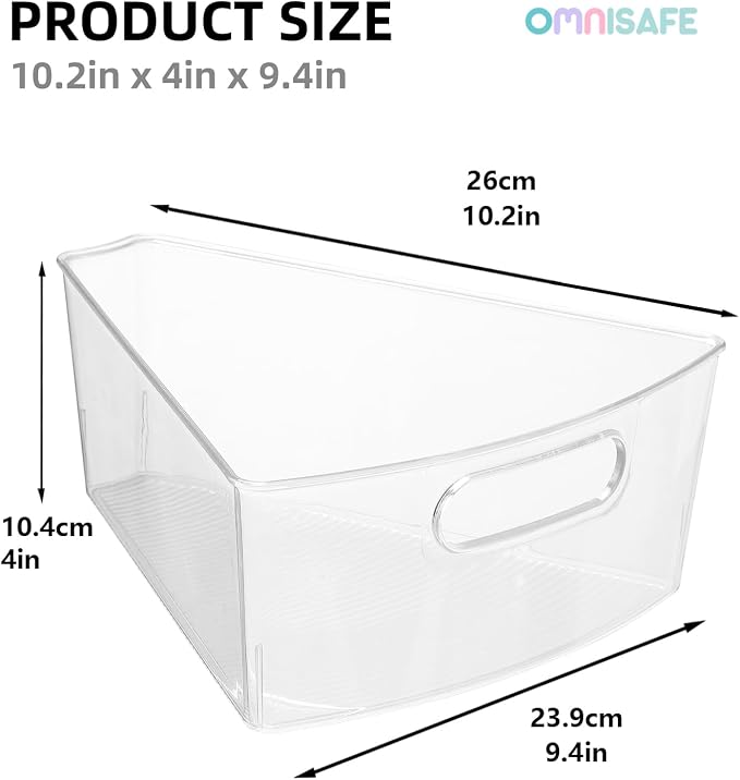 Lazy Susan Organizer Bins,10.2”x 9.4”x 4”, 26" Diameter(8) - Image 2