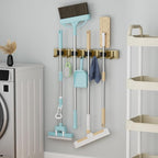 reliahom Broom Holder Wall Mount Mop Hanger Tools organizer 4Racks 5Hooks - Image 5