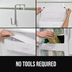 GORILLA GRIP Over The Door Organizer Storage, 5 Deep Hanging Shelves, Holds 50lbs, Closet Organizers Shelf for Bedroom, Shoes, Bathroom, Nursery, Dorm Essentials, 3 Metal Hooks, 58x15 Inches, White - Image 7