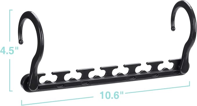 HOUSE DAY Sturdy Space Saving Hangers 12 Pack, Cascading Hangers Organizer | Closet Space Saver Multi Hangers for Heavy Clothes, Closet Organizers and Storage,College Dorm Room Essentials - Black - Image 8
