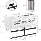 Rustic Hair Dryer Holder Wall Mounted,Hair Styling Tools & Accessories Organizer,Bathroom Supplies & hot Tools vanities Organizer Caddy,for Storage Flat Iron,Blow Dryer,Curling Iron (White) - Image 7