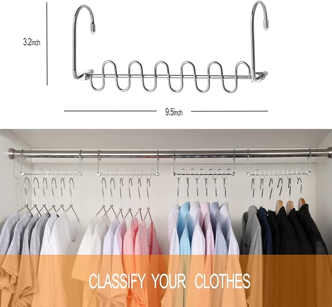 GEFTOL Metal Space Saving Hangers 12 Slots New Version Hanger Magic Cascading Hanger Closet Wardrobe Clothes Organizer(8 Pack) - Image 8