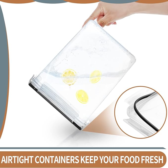 PRAKI Large Airtight Food Storage Containers 5.2L / 195oz, 4pcs Pantry Kitchen Organizers and Storage for Flour, Sugar, Baking Supplies, BPA Free, Plastic Flour Containers with 20 Labels & Maker - Image 4
