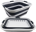 SAMMART 42L (11 gallon) Collapsible Plastic Laundry Basket - Foldable Pop Up Storage Container/Organizer - Portable Basket - Space Saving Hamper (Grey/Slate Grey (Set of 2)) - Image 2
