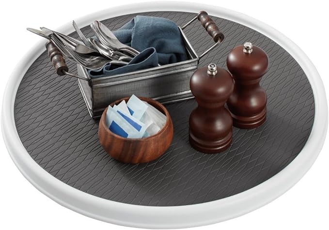 Copco 18 Inch Lazy Susan Turntable Organizer - Nonslip Rotating Cabinet Organizer for Kitchen Pantry, Under Sink, Countertop Storage, Rimmed Edge, Wipe Clean - Image 2