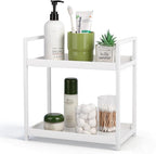 Bathroom Counter Organizer Vanity Storage Countertop Shelf, Small White by Anyoifax