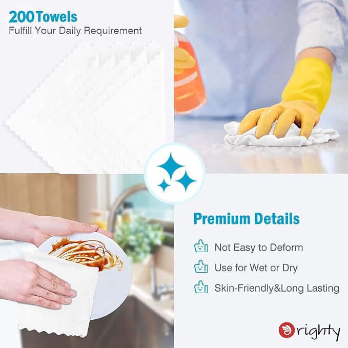 Orighty Microfiber Cleaning Cloth Bulk, 200 Pack, 11.5x11.5 inch, White - Image 5
