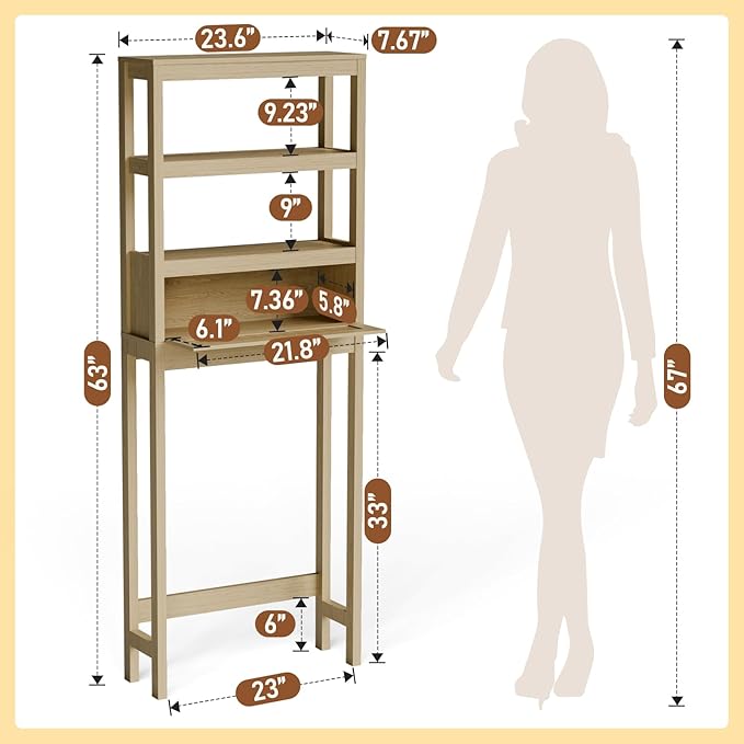 Over Toilet Storage Cabinet with Barn Door & Adjustable Shelves - Image 2