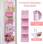 4 Shelf Swing-Proof Behind Door Organizers with Metal Hooks,Closet Hanging Organizer with 4 Large Clear Pocket for Bedroom,Bathroom,Pantry - Image 9
