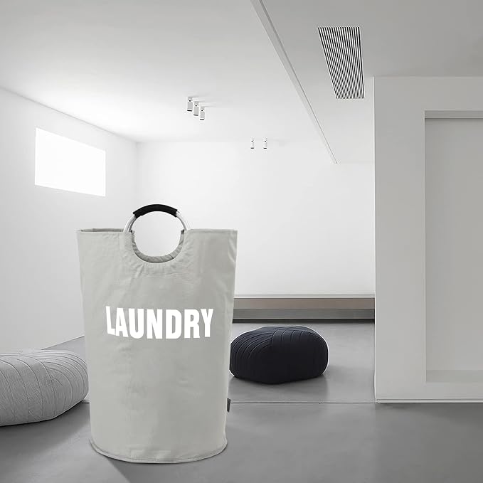 DOKEHOM 160L XX-Large Laundry Basket Bag, Collapsible Tall Hamper, Grey - Image 7