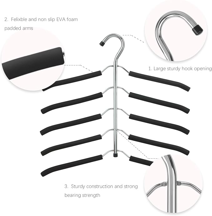 DOIOWN Blouse & Shirt Hangers - Non Slip Space Saving Stainless Steel Closet Organizer (2 Pack) - Image 6