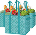 Reusable Grocery Bags 3 Pack, Foldable & Water Resistant Shopping Bags by WiseLife