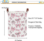 NTAOHAMPER Laundry Hamper,Laundry Basket,Baby Nursery Hamper,Waterproof Storage Bin,Clothes Organizer Basket,Room Decor(Hand-drawn Bowknot) - Image 6
