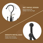 ZEDODIER 2 Pack Space Saving Hangers for Clothes,Rotatable Sturdy Shirt Hangers with 16 Hooks, Non Slip Multiple Shirt Organizer for T-Shirts Sweatshirts Hoodies, Black - Image 6