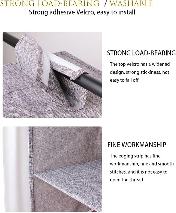 Tinyuet Hanging Closet Organizer, 4-Shelf Collapsible Hanging Closet Shelves, Hanging Organizer for Closet & RV, 31.5" H X 10.6" W X 10.6" D - Gray - Image 4