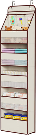Univivi Fabric Over Door Hanging Organizer for Baby Nursery, Beige, 6-Shelf by Univivi