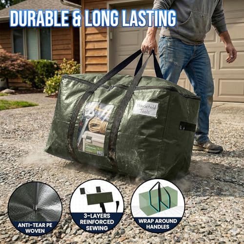 TAILI 2 Pack Green Extra Large Moving Bags,Storage Bag with Visible Window - Image 4