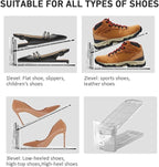 NVGSN 10Pack Clear Shoe Slot Organizer,Shoe Stacker,Storage Space Saver 50% | 3 Levels Adjustable Height 3.7''-7.7''shoe Organizer for Closet,Easy to Assemble shoe Rack Holder,Organizador de Zapatos - Image 6