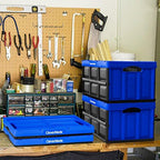 CleverMade Collapsible Storage Bin, 46L Crate, Holds Up to 75 lb, Black - Image 5