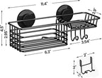 LEVERLOC Suction Cup Shower Caddy, Bathroom Shelf With Hook & Soap Holder - Image 4