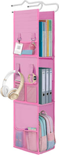 LOVEGRASS 3 Shelf Locker Organizer, Locker Shelf with Side Pockets, Pink by LOVEGRASS