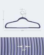 SONGMICS Plastic Clothes Hangers, Pack of 50, Space-Saving | 0.2 Inches Thick, 17.7 Inches Wide, 360° Swivel Hook, Dark Blue Ash and Light Blue Ash, BREANNA Collection UCRP050C05 - Image 5