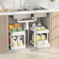 APRTAT 2 Pack Bamboo Under Sink Organizer, 2-Tier Pull Out Storage Drawers by HEALTHYYOU