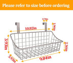 LeleCAT Basket with hook Grid Storage Basket,Hang it behind a door or on a railing,Over the Cabinet Door,Champagne Gray,2 Pack - Image 2