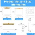 3+1 Pack Laundry Pods Containers & Dryer Sheet Holder & Laundry Detergent Dispenser, Laundry Room Organization and Storage Jars with Lids, Labels and Scoops for Scent Booster, Powder, Pods - Image 2