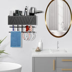 Rustic Hair Dryer Holder Wall Mounted with Towel Rack - Image 7