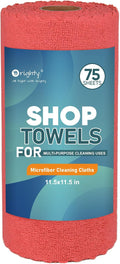Orighty Microfiber Cleaning Cloths, 75 Sheets Shop Towels, Reusable Paper Towels Shop Rags, Washable Microfiber Towel Roll Cleaning Rags for Cars, House, Kitchen, 11.5’’ x 11.5’’, Red by AllRightinOrighty