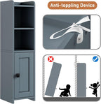 Lomojo Small Bathroom Storage Cabinet Corner, 7.87" Dx7.87 W x31.5 H (Gray) - Image 5