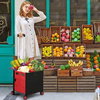 Foldable Shopping Utility Cart Portable Rolling Crate Handcart with 360°Rotate Wheel,Hidden Lid,Telescoping Handle Collapsible for Travel Shopping Moving Storage Office Use(Black/Red) - Image 2