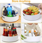 Semlos 360° Rotating Lazy Susan Organizers, 2 Packs 9" and 12" Turntable Spice Rack Organisers for Kitchen Organization and Storage, Non-Slip Under Sink Organizer for Bathroom Pantry Cupboard - Image 3